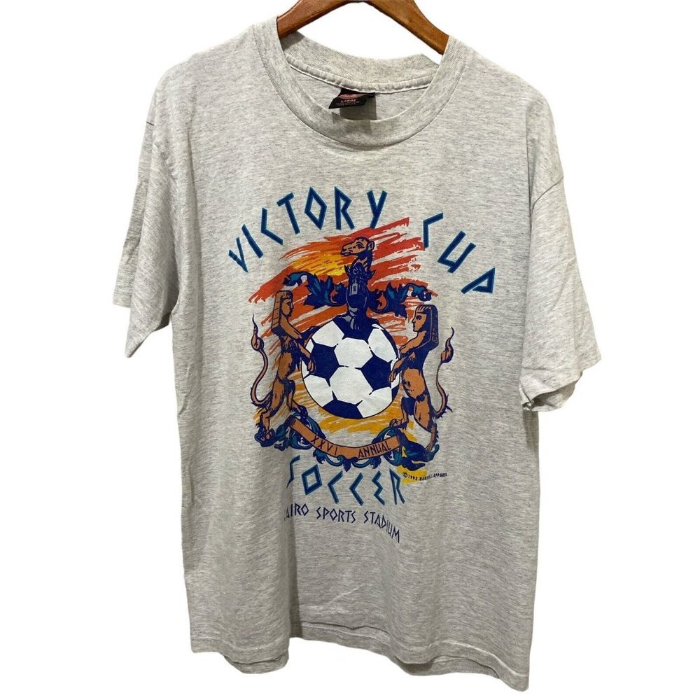 vintage 1992 Victory Cup Soccer Cairo Sports Stadium Large Gray